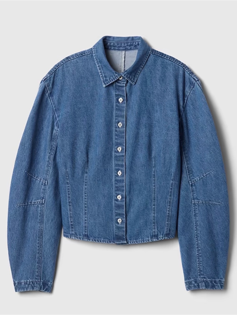 GAP Barrel Sleeve Blue Denim Button-Up Shirt Jacket